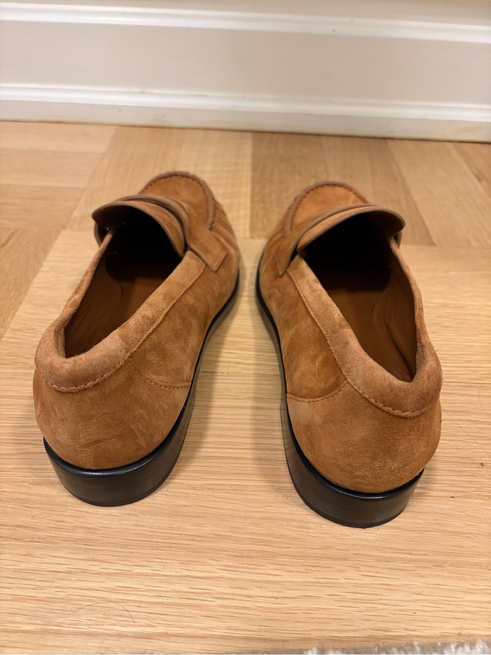 Reformation Suede Penny Loafers in Brown - Picture 7 of 8